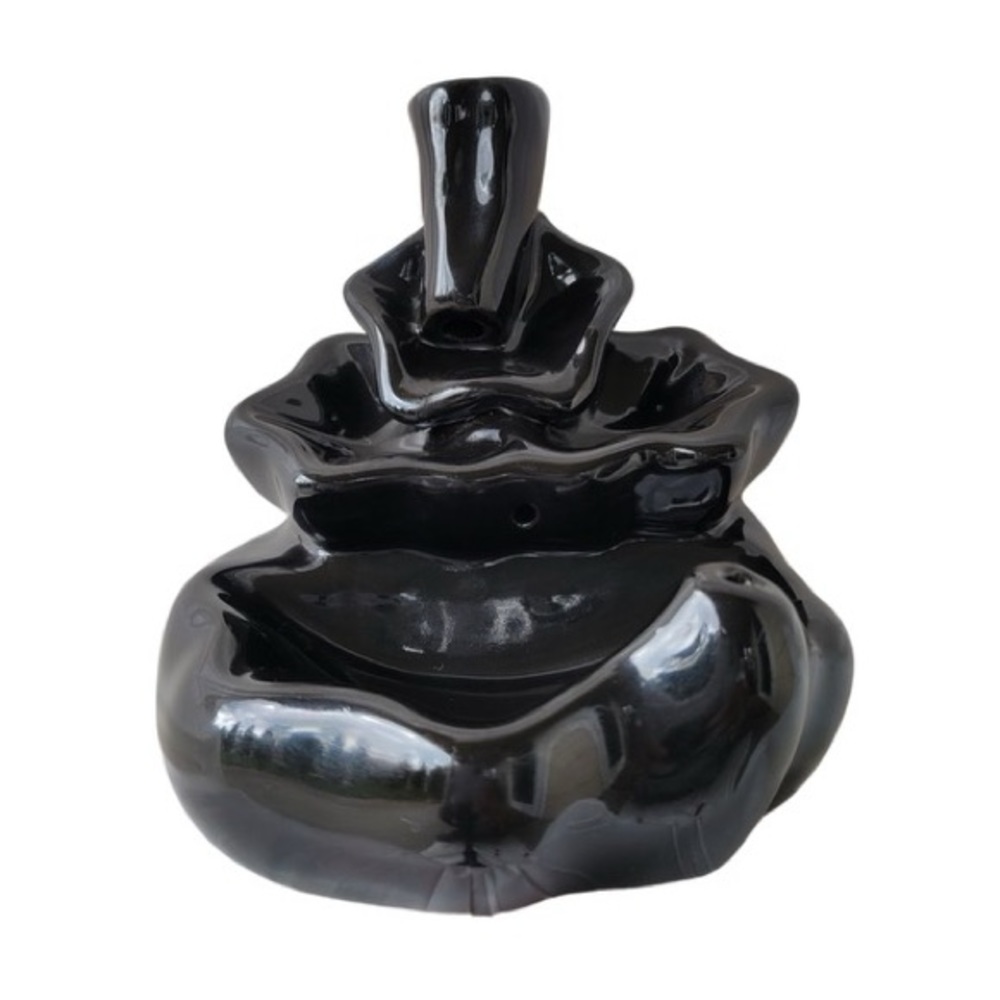 Waterfall backflow garden incense burner and Bamboo holder Set